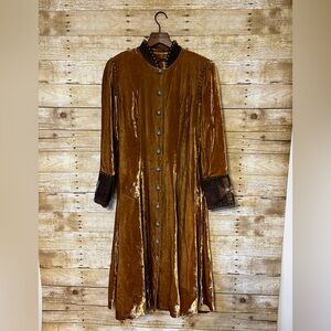 Double D Ranch Crushed Velvet Embroidered Dress with cross embellishments. Sz M